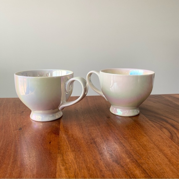 Davids Tea 2X Moonglow Iridescent Ceramic Tea Cups Mugs - Picture 2 of 7